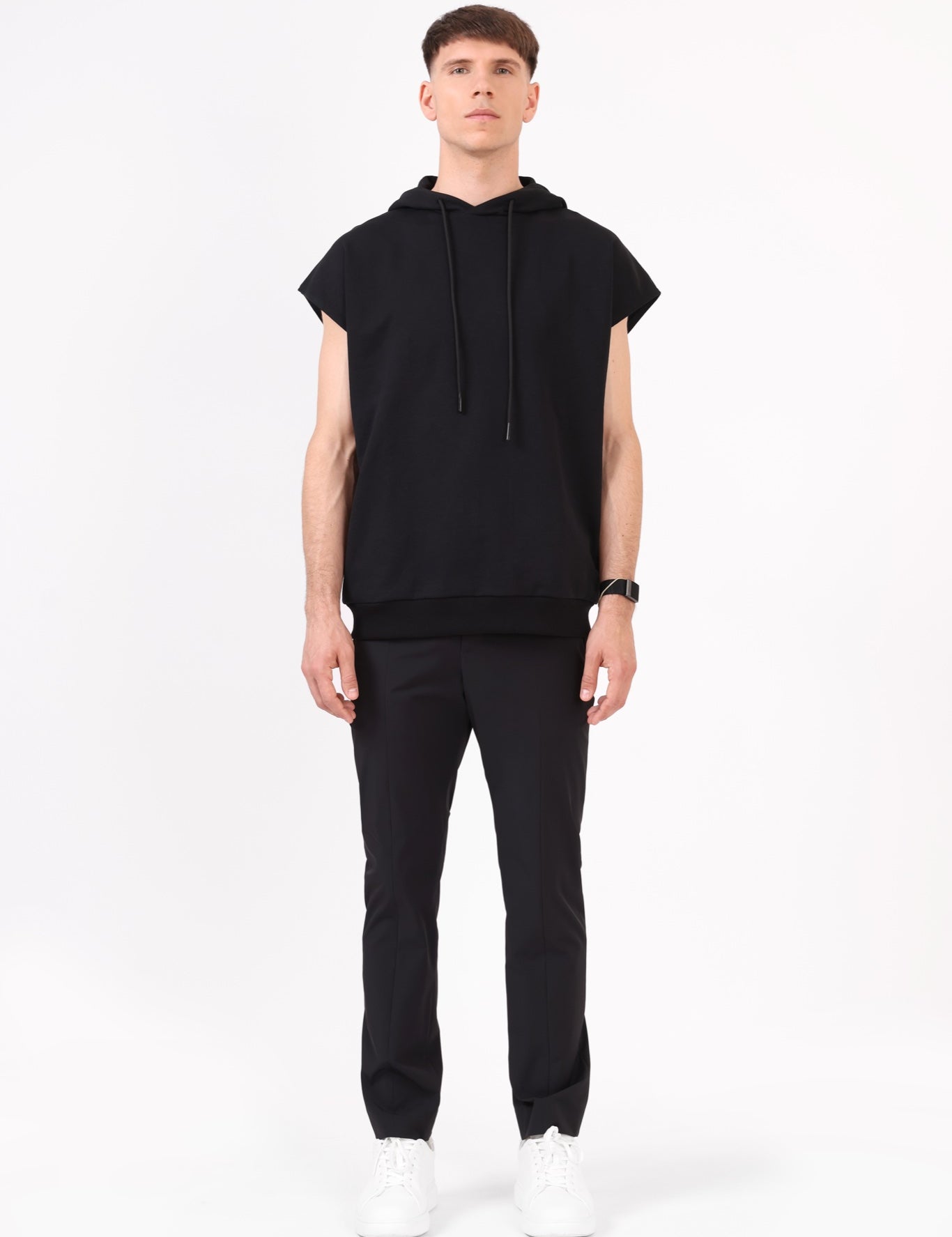 Unisex Sleeveless Hoodie — Black