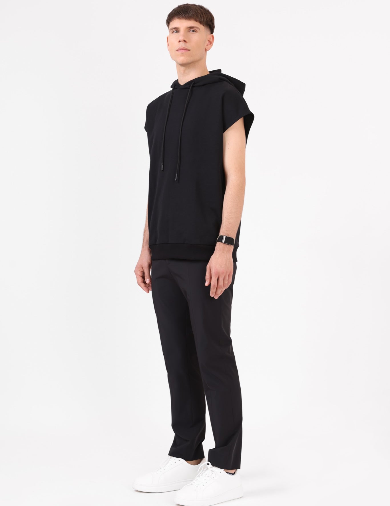 Unisex Sleeveless Hoodie — Black