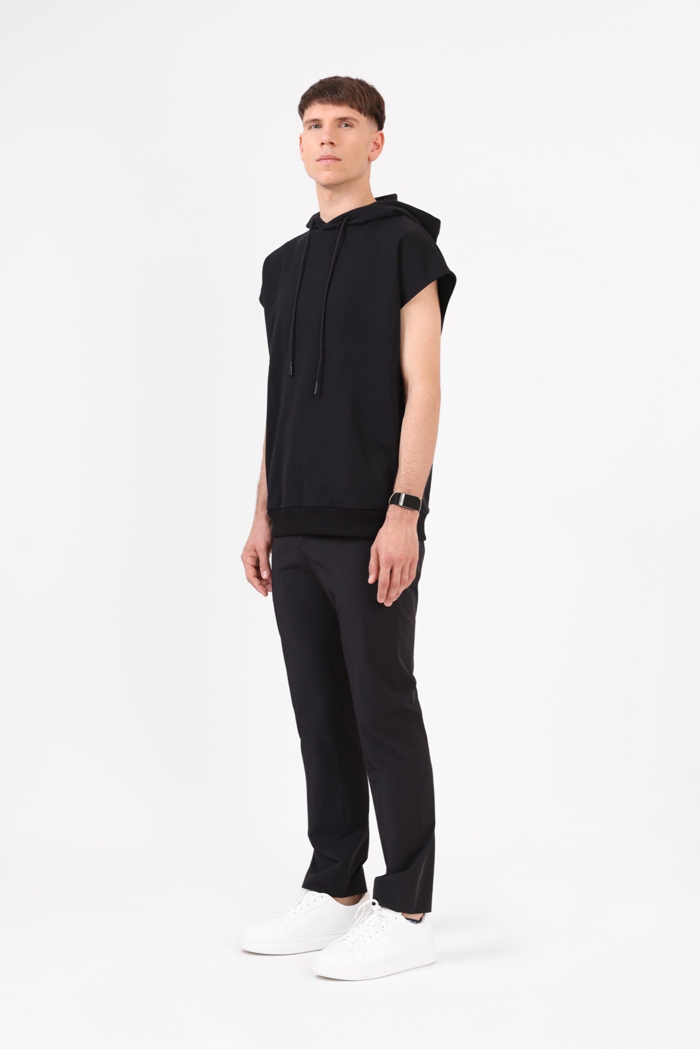 Unisex Sleeveless Hoodie — Black