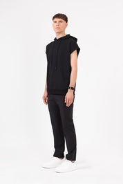 Unisex Sleeveless Hoodie — Black