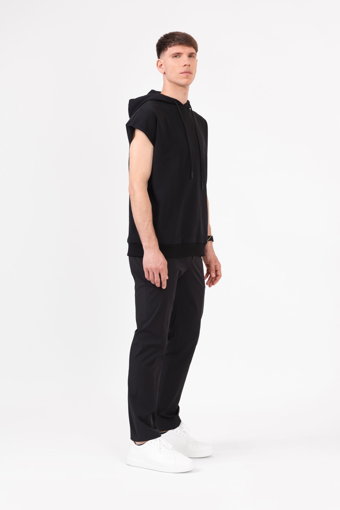Unisex Sleeveless Hoodie — Black