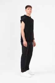 Unisex Sleeveless Hoodie — Black