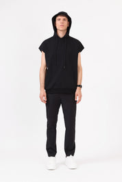 Unisex Sleeveless Hoodie — Black