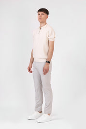 Knitted Polo Shirt — Cream