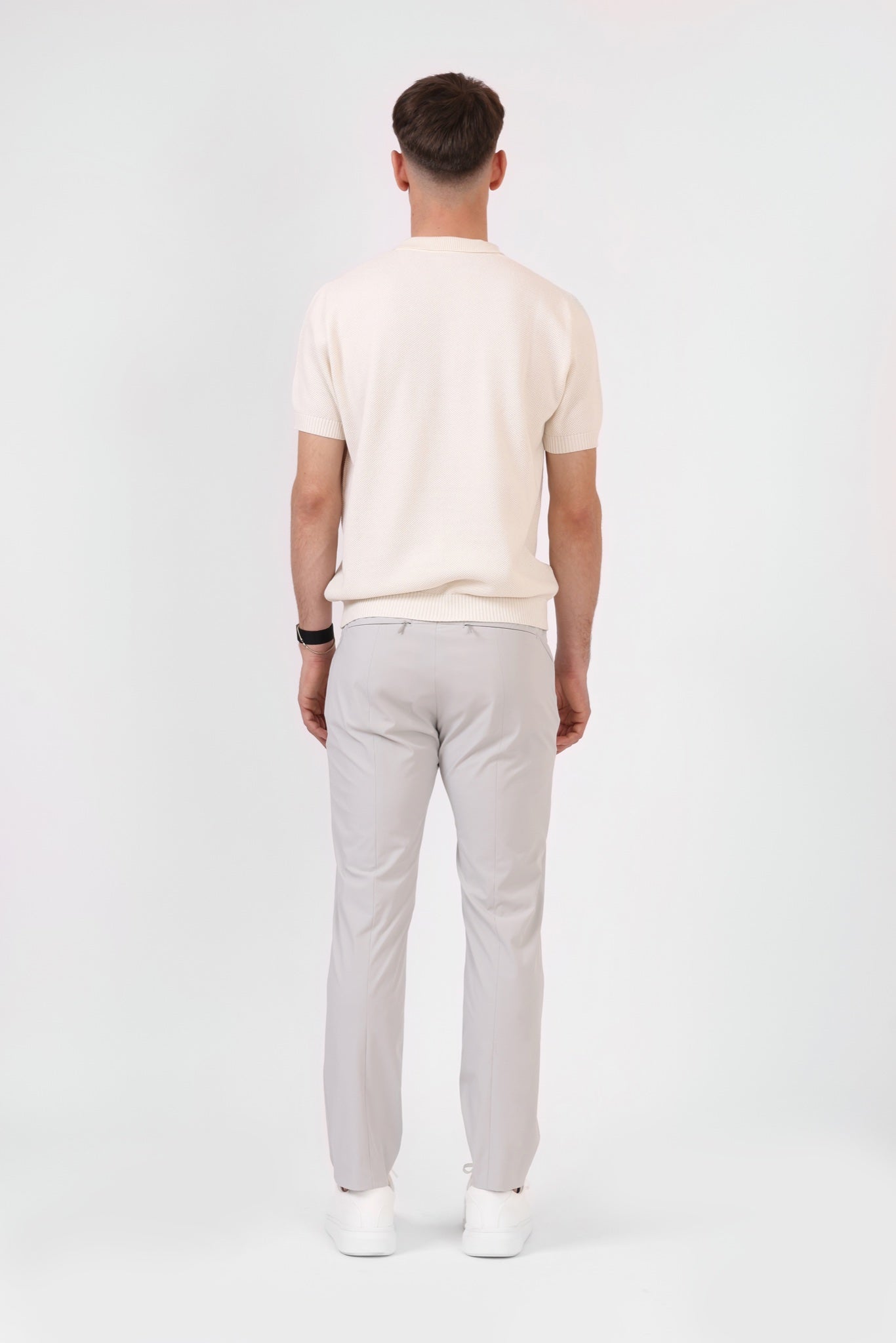 Knitted Polo Shirt — Cream