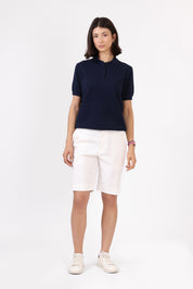 Knitted Polo Shirt — Navy