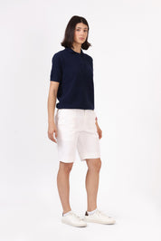 Knitted Polo Shirt — Navy