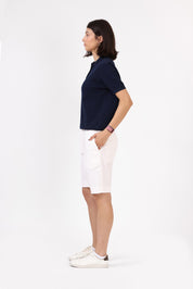 Knitted Polo Shirt — Navy