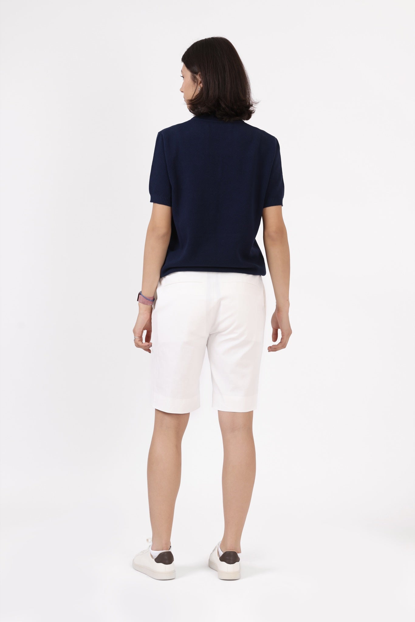 Knitted Polo Shirt — Navy