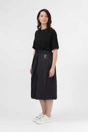 Technical Skirt with Oblique Folds