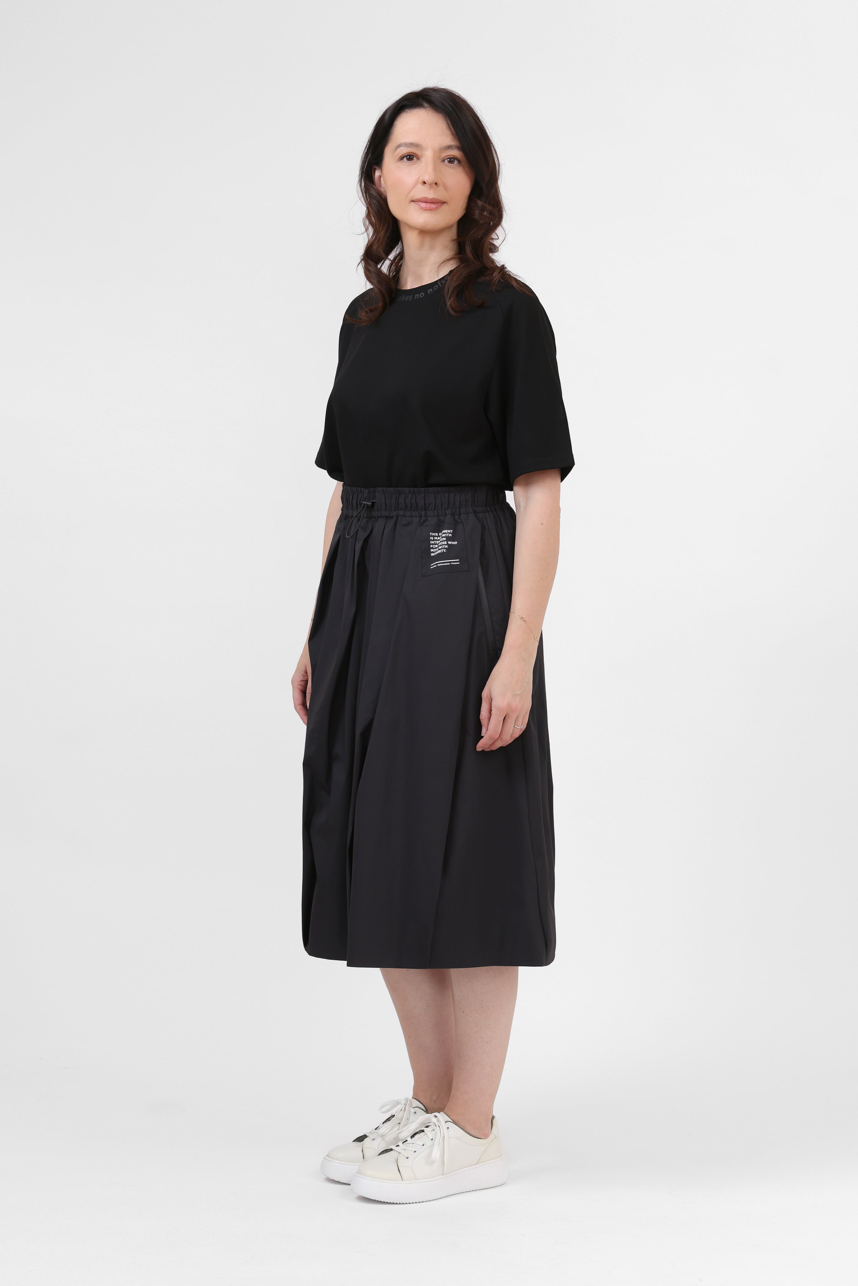 Technical Skirt with Oblique Folds