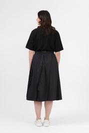 Technical Skirt with Oblique Folds