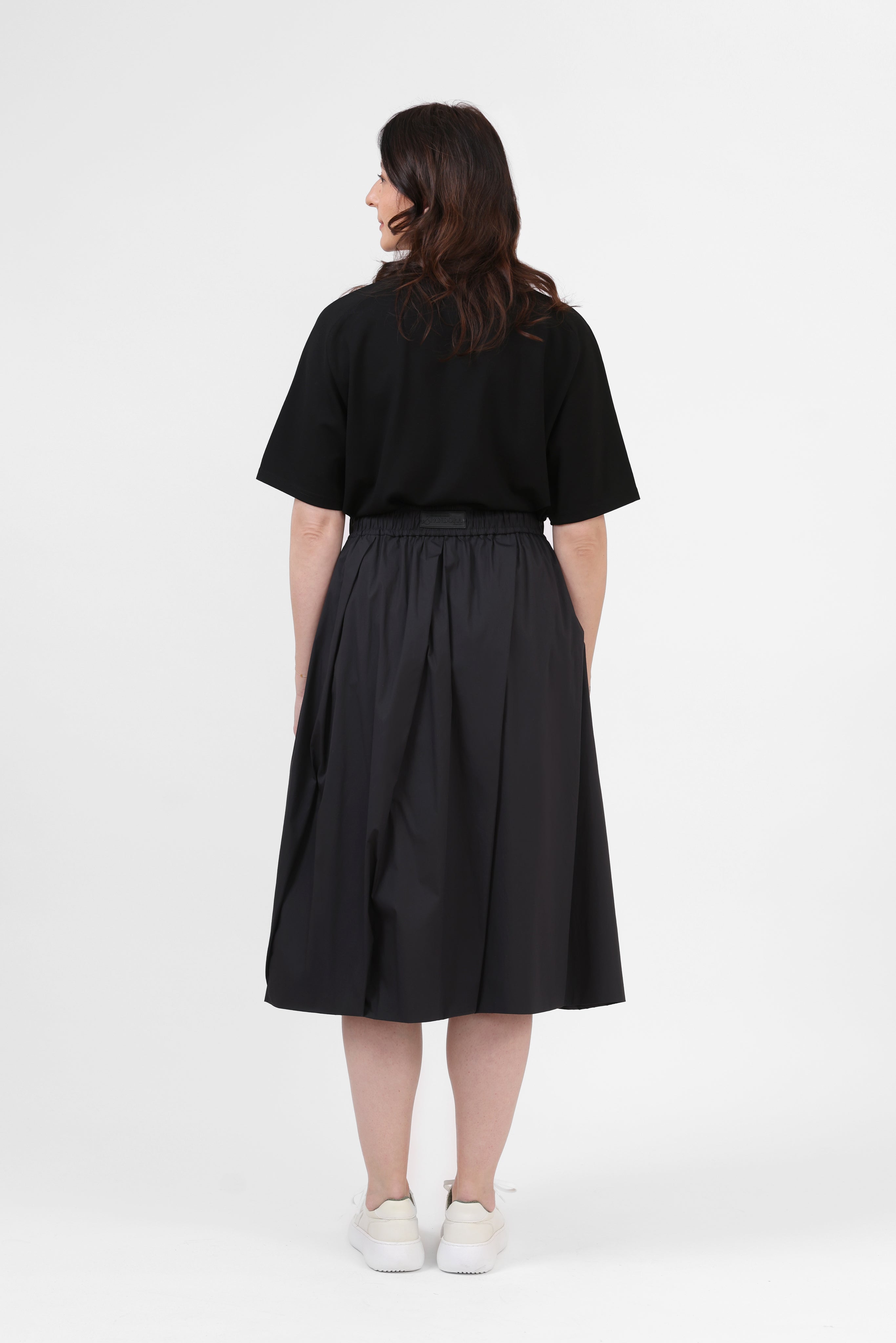 Technical Skirt with Oblique Folds