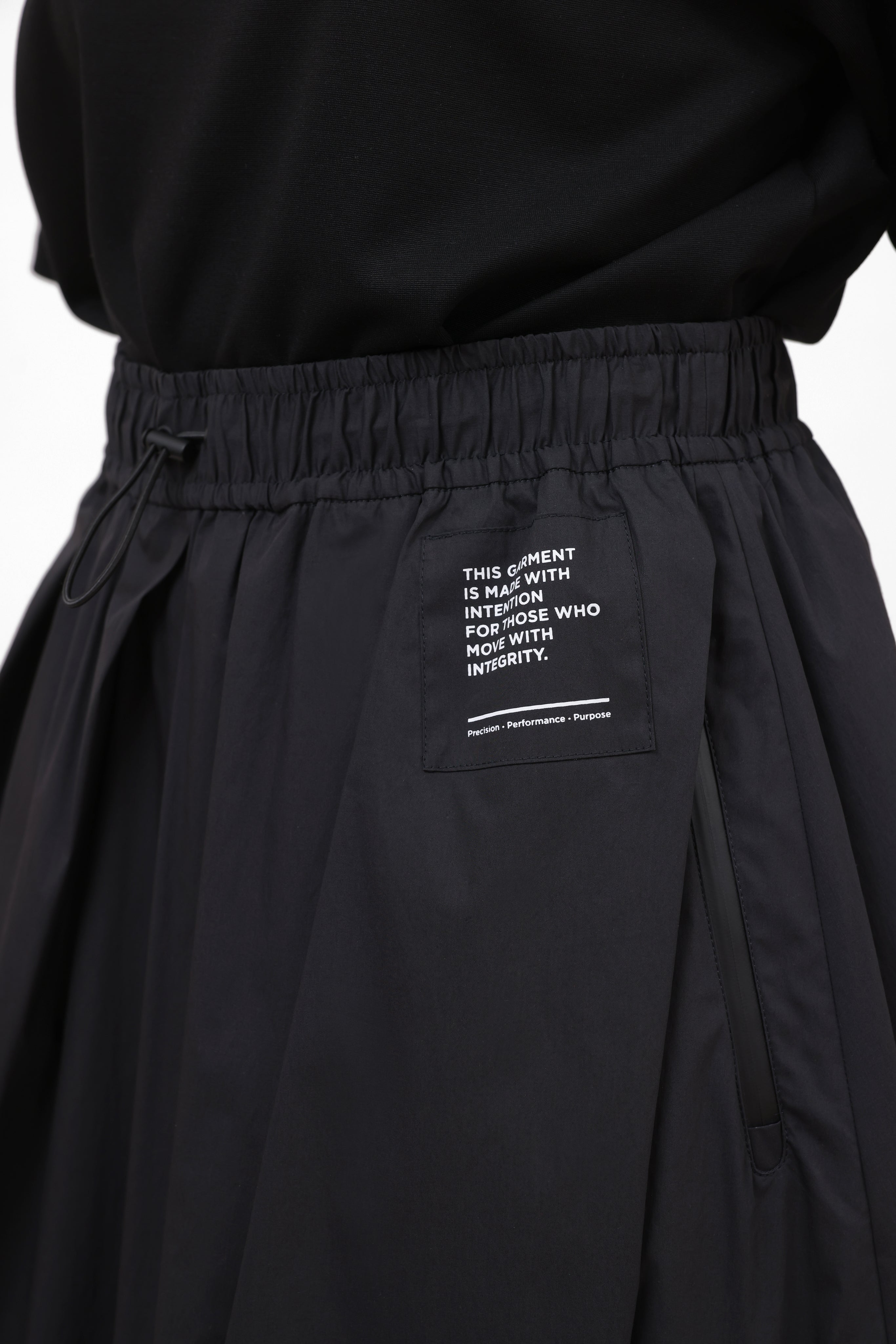 Technical Skirt with Oblique Folds