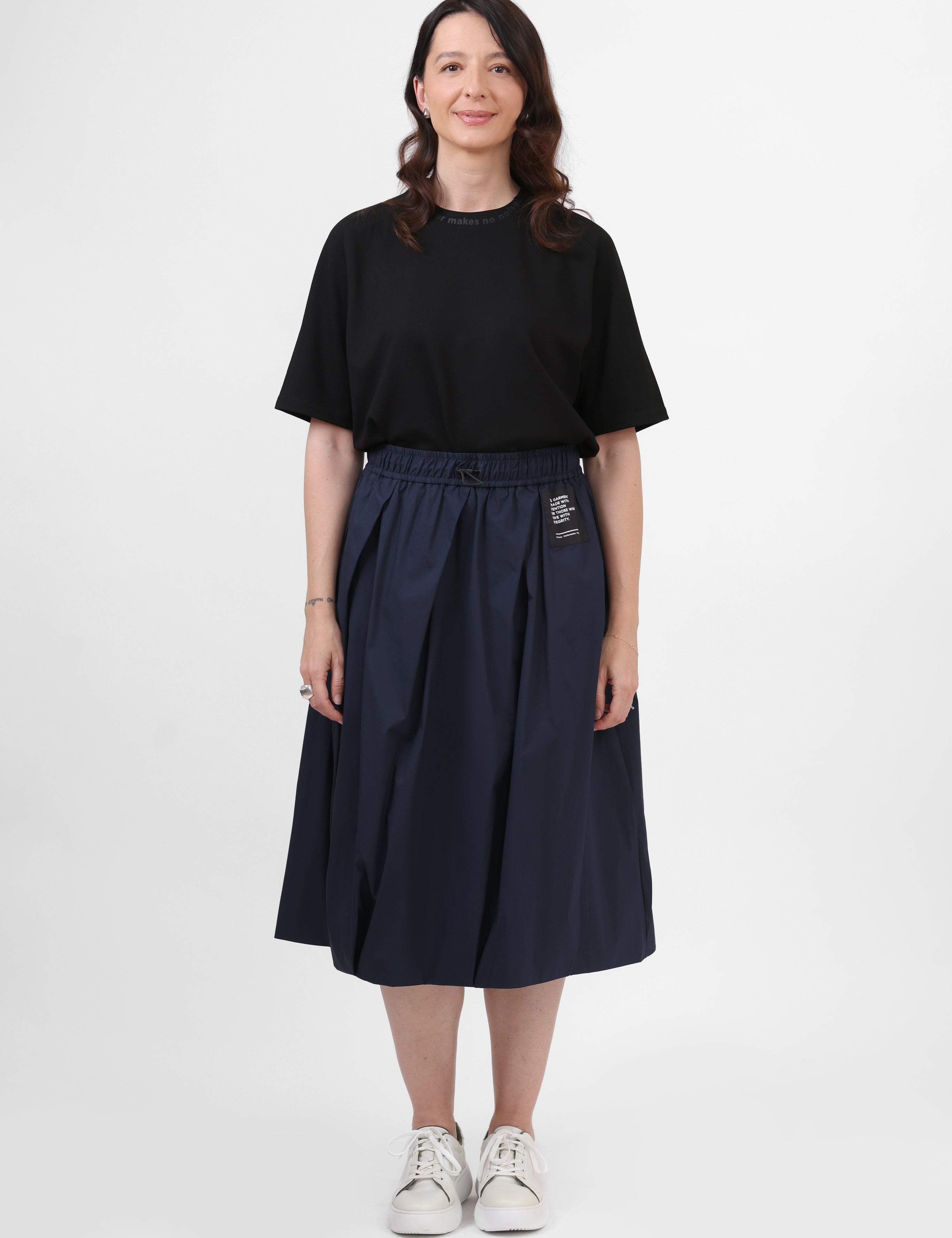 Technical Skirt with Oblique Folds