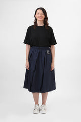 Technical Skirt with Oblique Folds