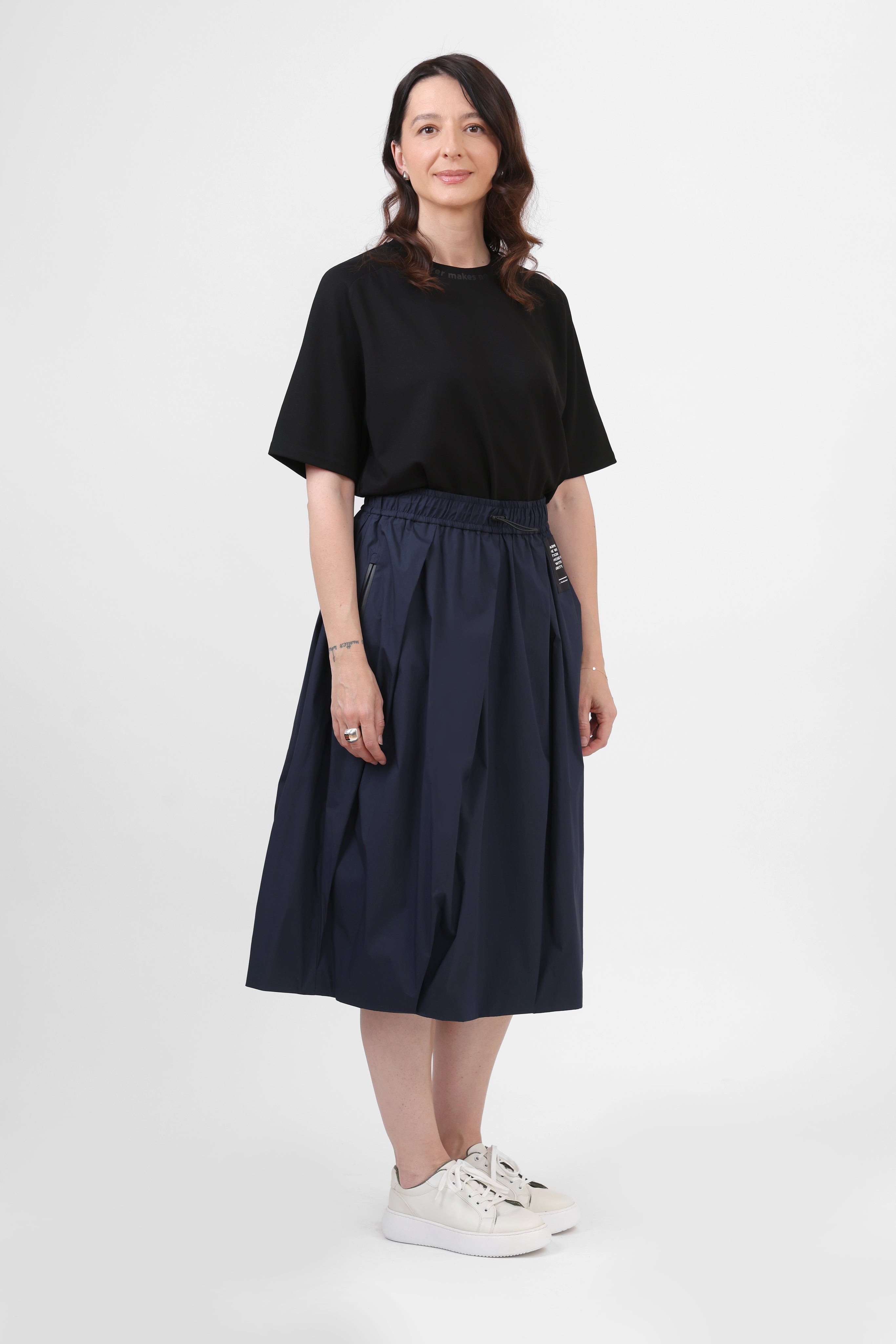 Technical Skirt with Oblique Folds