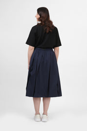 Technical Skirt with Oblique Folds