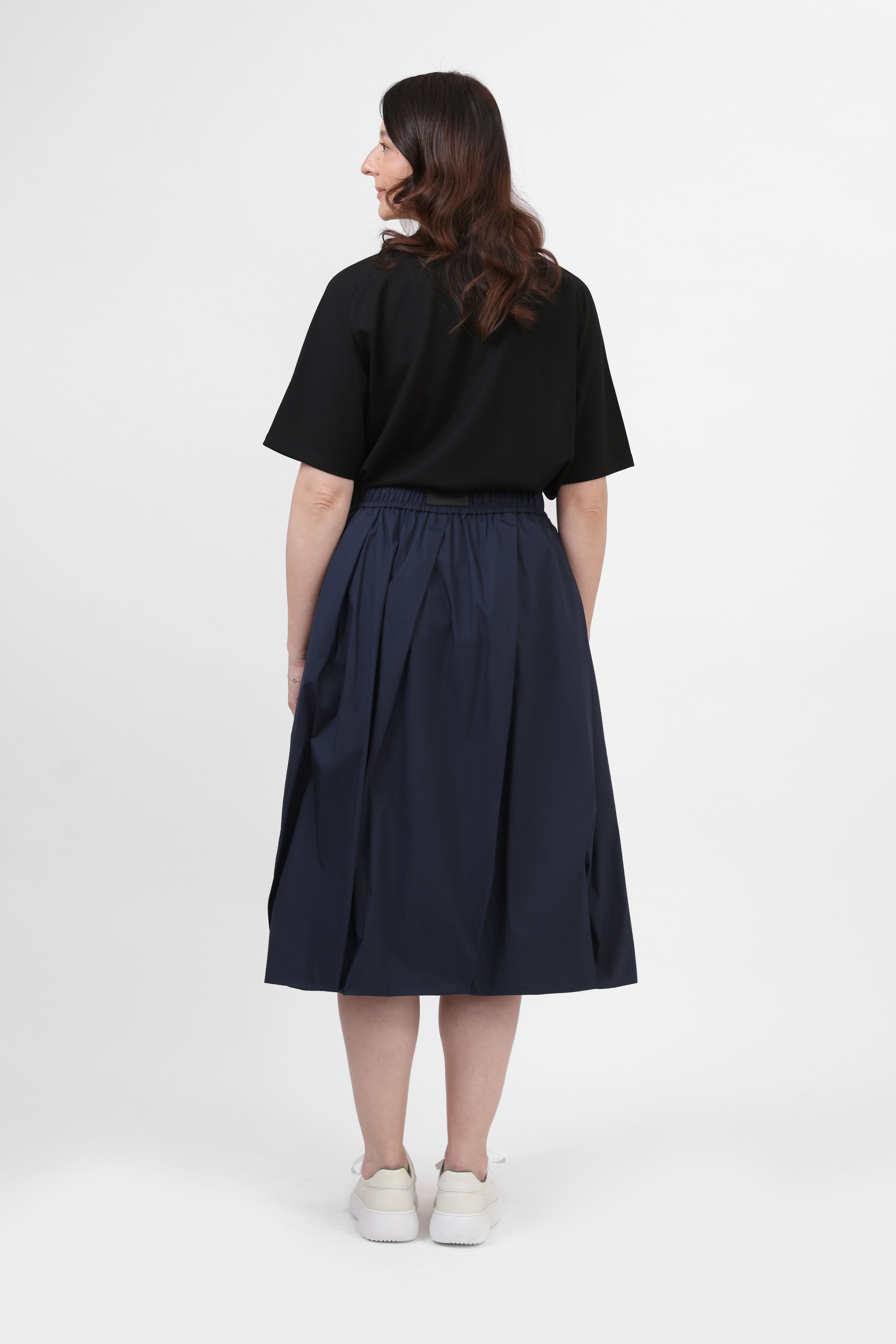 Technical Skirt with Oblique Folds