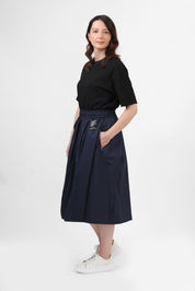 Technical Skirt with Oblique Folds