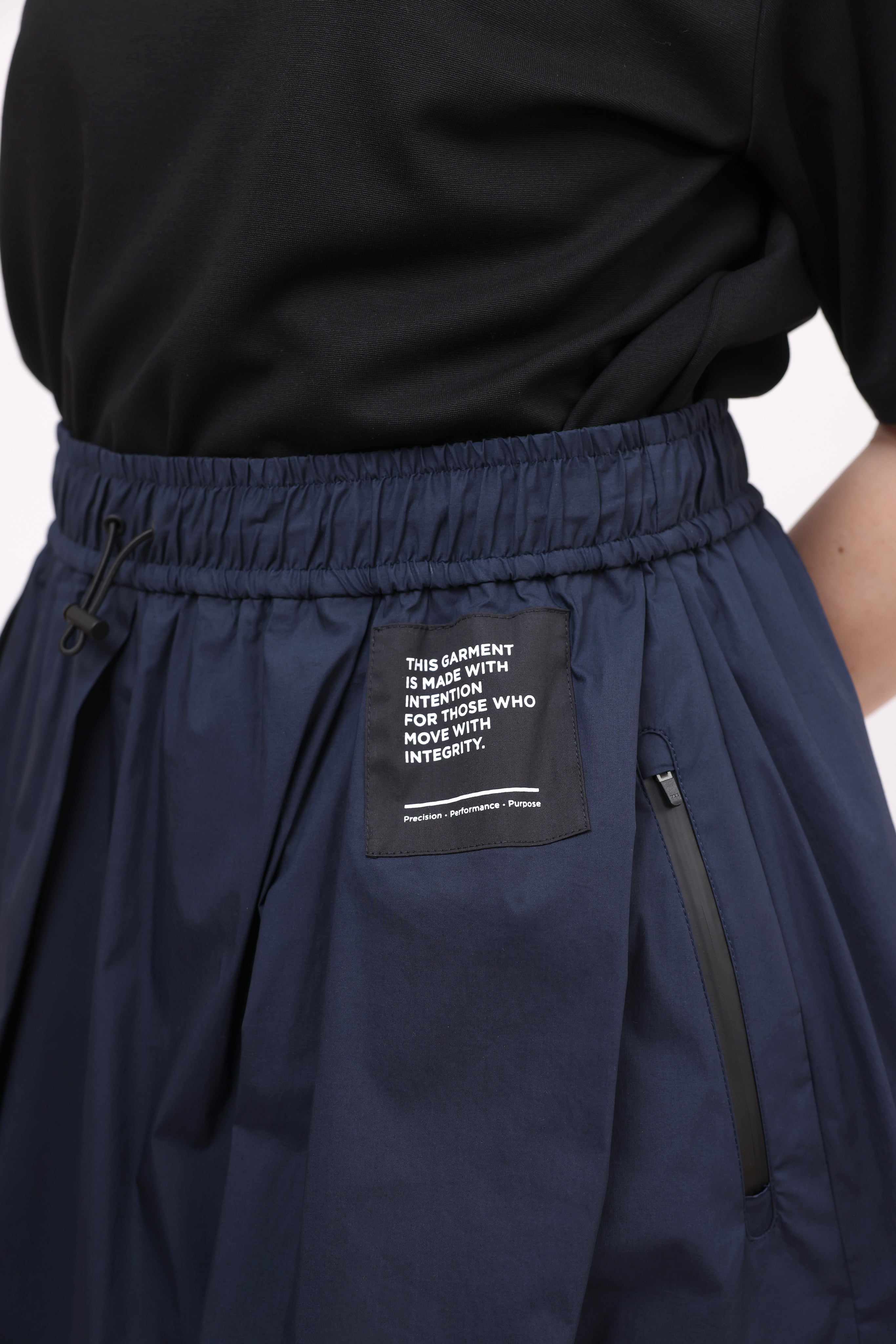 Technical Skirt with Oblique Folds